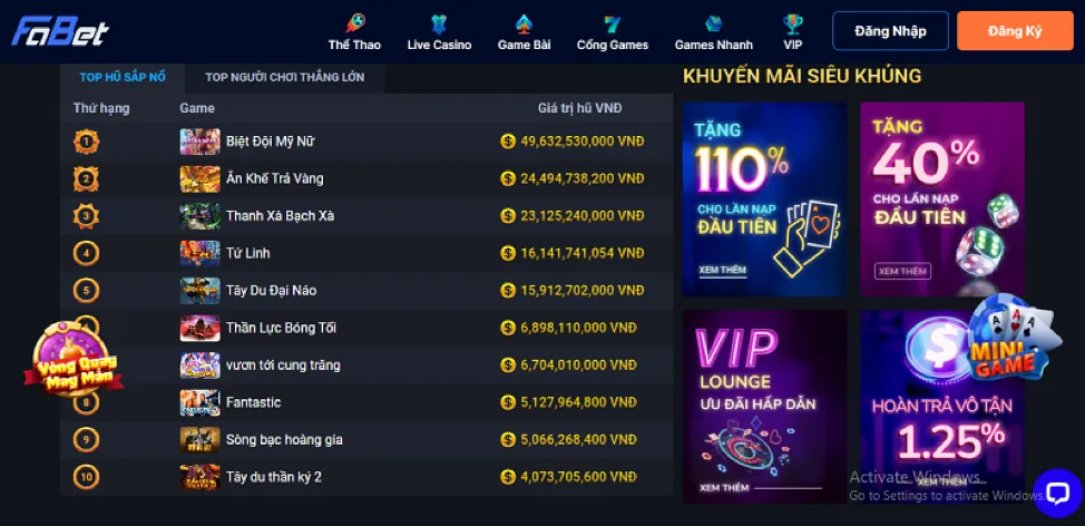 Tổng hợp các trò Nổ Hũ hot nhất năm 2024 tại 50win